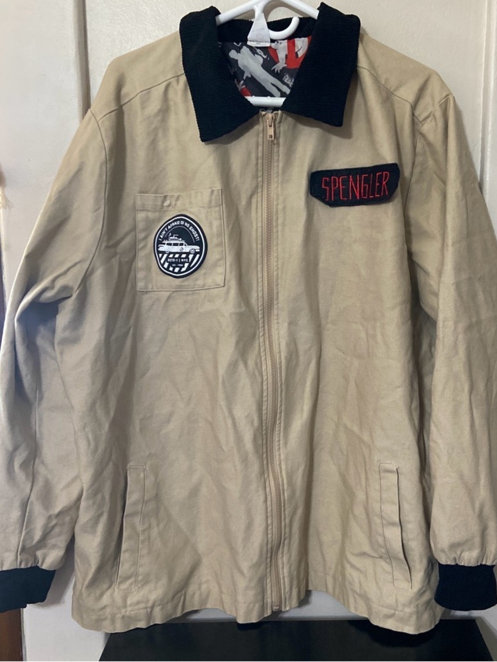 Spirit Men's Khaki Jacket with Black Collar